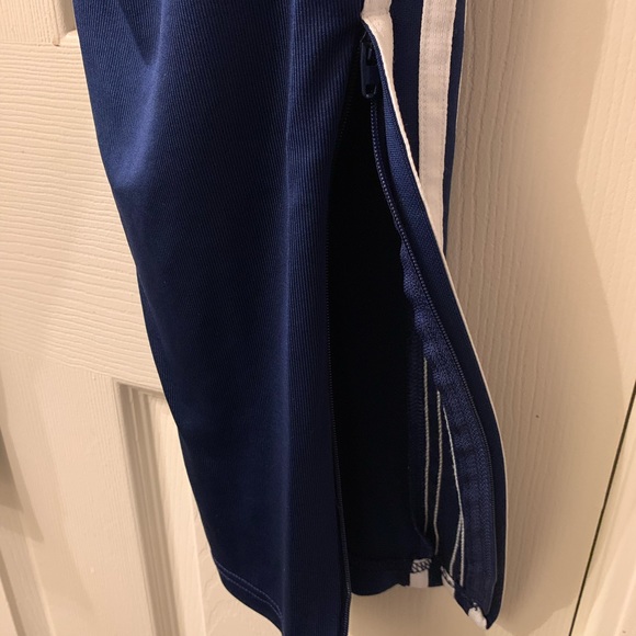 Adidas Track Pants with Zipper Bottoms Blue with White Stripe Size M EUC Joggers - Picture 12 of 12